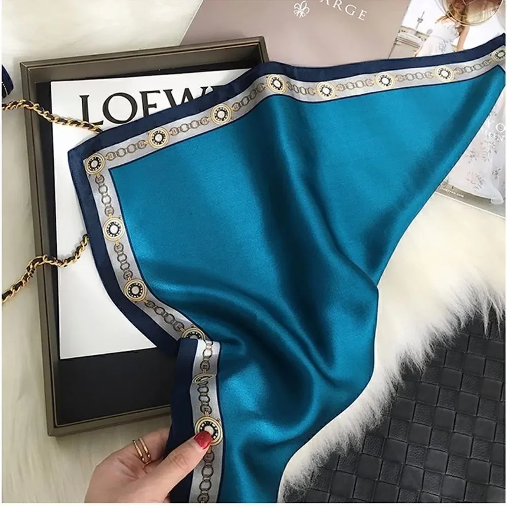 Teal blue Silk Scarf